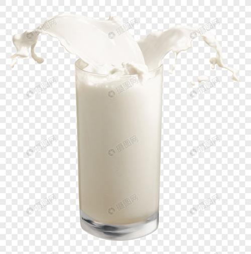 产品实物 玻璃杯 外溢牛奶png素材.
