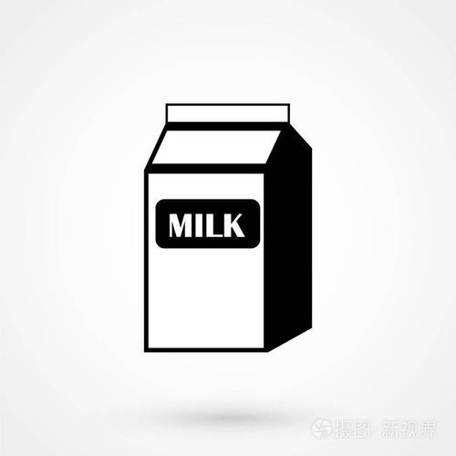 牛奶图标设计简单的白色背景上矢量图